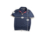 Ted Baker London Wool Knit Polo Shirt Womens Size 2 Navy Quarter Zip Short Sleev