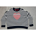 Tommy Hilfiger Women's XXL Navy White Stripe Heart Cotton Sweater