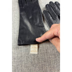 Vintage Aris RN 35548 Black Genuine Leather Gloves Womens 7.5 Lined
