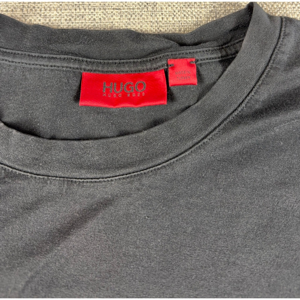 HUGO Hugo Boss Mens Black Graphic T Shirt Skull Circuit Tech Tee Red Label S