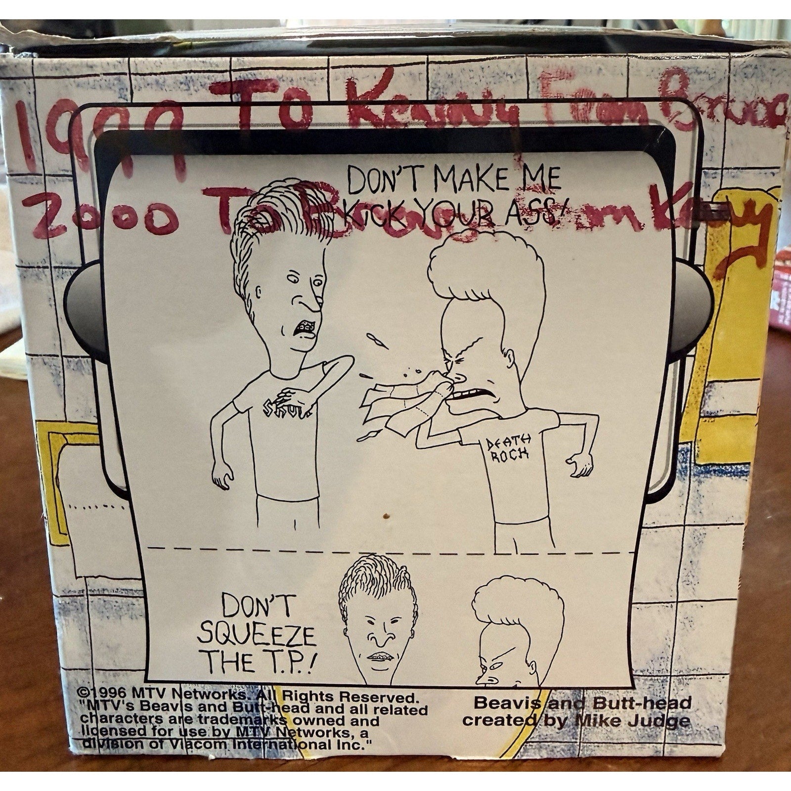 Vintage 1996 Beavis & Butt-Head Butt Wipe Toilet Paper Cornholio MTV Rare w/ Box