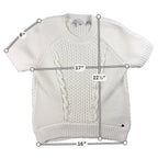 Ted Baker London Sweater Womens 1 US 4 Cream Cable Knit Lace Up Short Sleeve