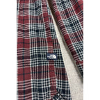 The North Face Men’s XL Plaid Flannel Shirt Burgundy Black Button Up Outdoor