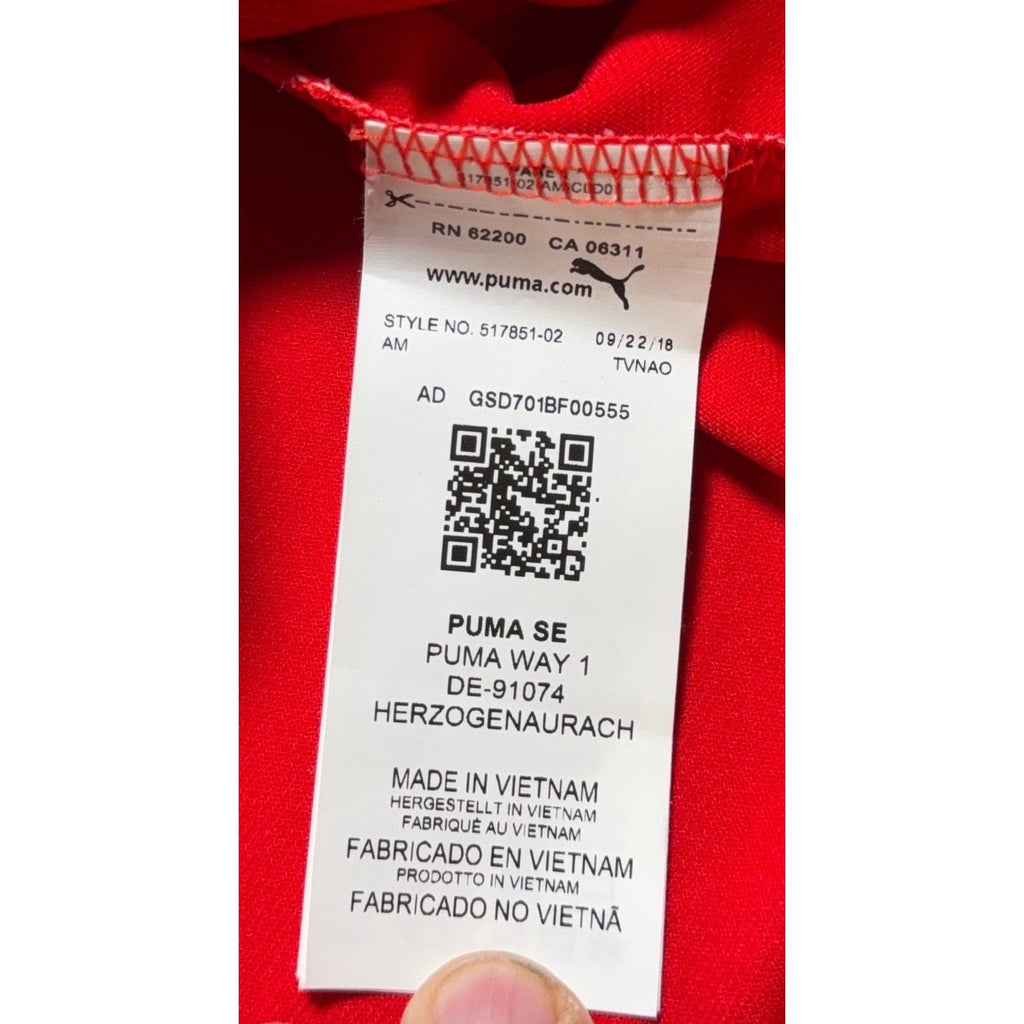 PUMA A.C.E. Track Jacket Men L Red Black White Snap Front 517851-02 DryCELL