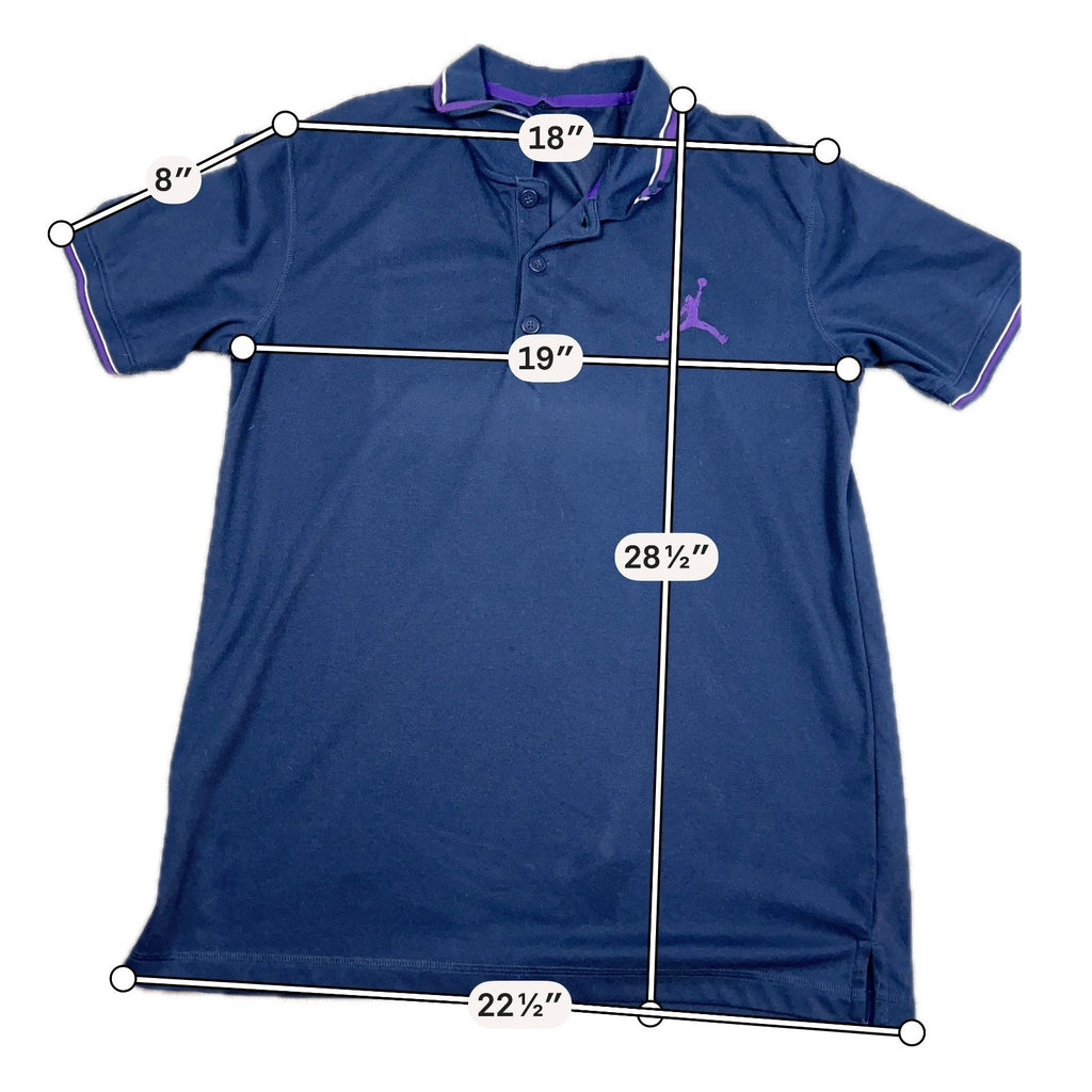 Nike Air Jordan Jumpman Navy Purple Polo Shirt Men’s Large