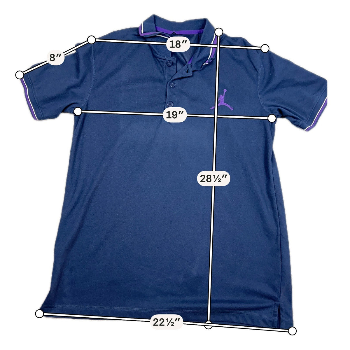 Nike Air Jordan Jumpman Navy Purple Polo Shirt Men’s Large