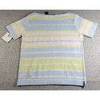 Crazy Horse Liz Claiborne Sweater Women’s S Pastel Striped Short Sleeve Knit NWT