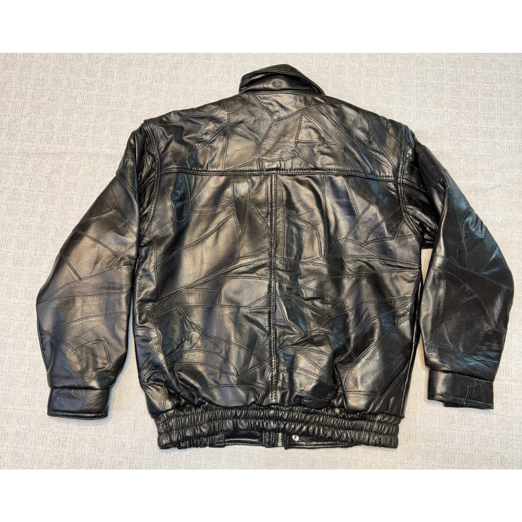 Hard Rock Biloxi Leather Jacket XL New In Package Casino Patchwork Bomber