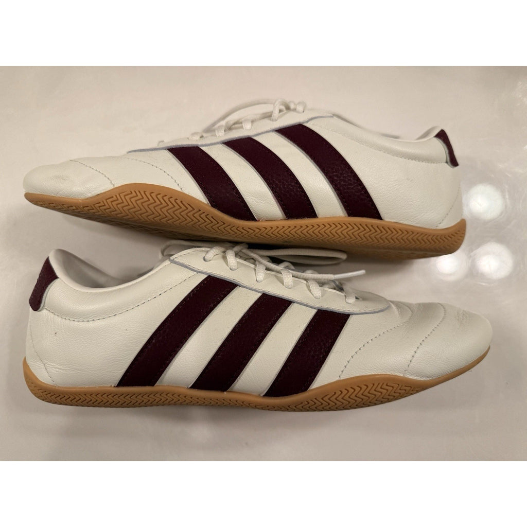 Adidas Grand Court Lo Men 10.5 White Burgundy Gum Sole Casual Terrace Sneakers