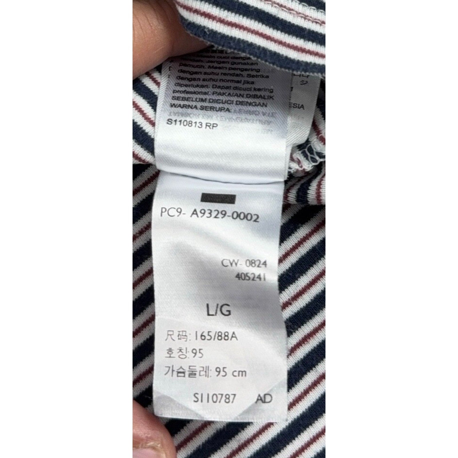 Levi’s Women’s L Striped Long Sleeve Shirt Navy White Red Slim Fit Y2K