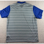 Nike Kansas City Royals Polo Mens XL Dri-FIT Gray Blue Striped MLB Golf