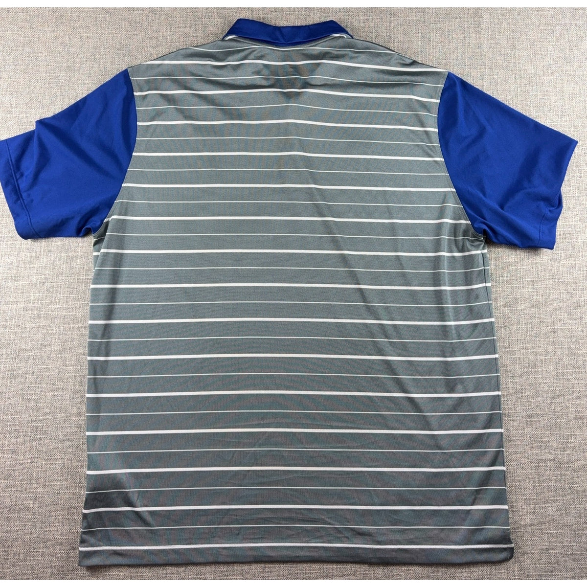 Nike Kansas City Royals Polo Mens XL Dri-FIT Gray Blue Striped MLB Golf