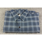 The North Face Mens Plaid Short Sleeve Button Shirt Blue Hiking Outdoor Workwear