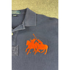 Polo Ralph Lauren Big Pony Polo Shirt Navy Orange #3 Rugby Style 22.5x31.5