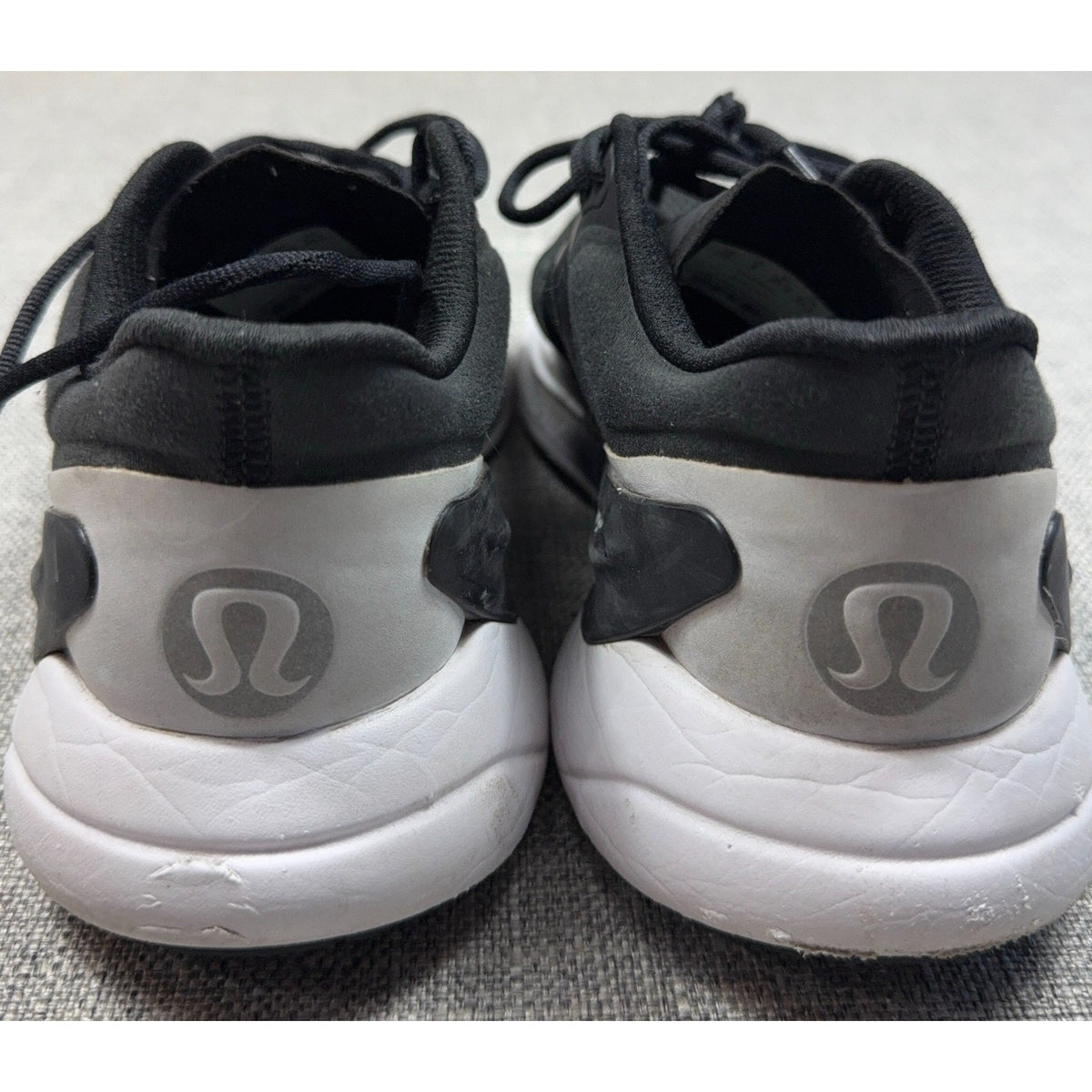 lululemon Blissfeel Run Sneakers — Women’s 7.5, Black/White, Fair Condition