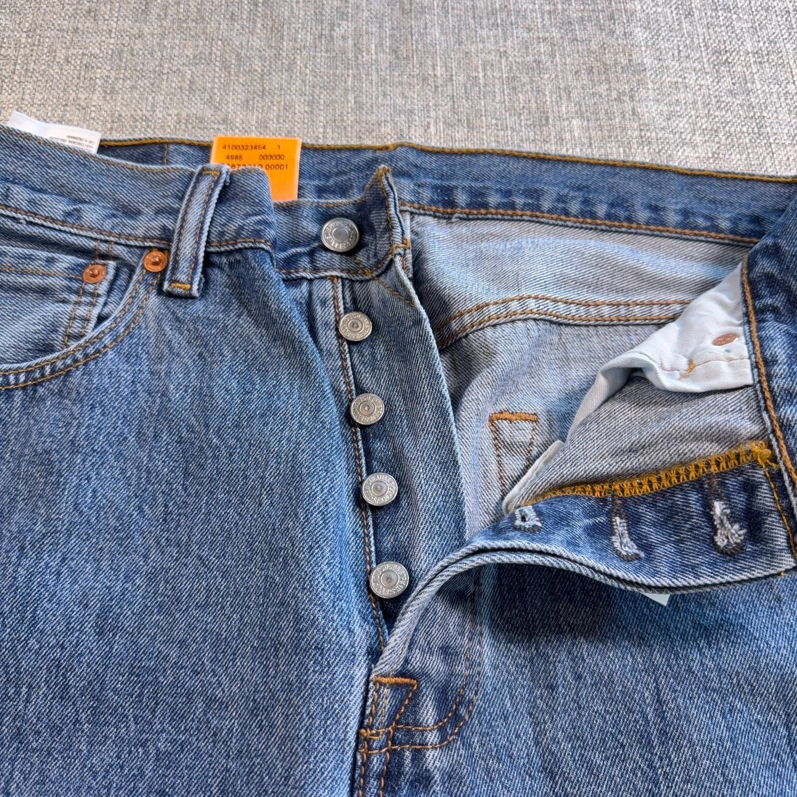 Levi’s 501 Original Fit Stretch Jeans Mens 33x34 NWT Button Fly Blue Denim