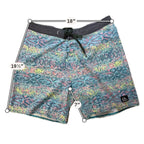 Quiksilver Highline Board Shorts Mens 36 Blue Pink Abstract Surf Swim 19"