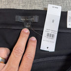 NWT Ann Taylor The Chelsea Skinny Ankle Pants Black Size 8 Bi Stretch Zip Hem