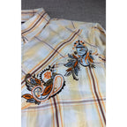 Ecko Unltd Marc Ecko Shirt XXL Plaid Embroidered Y2K Paisley Logo Streetwear