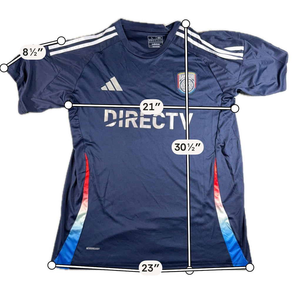 Adidas San Diego FC Chucky Lozano 11 Jersey Men L 2025 MLS Navy NWOT