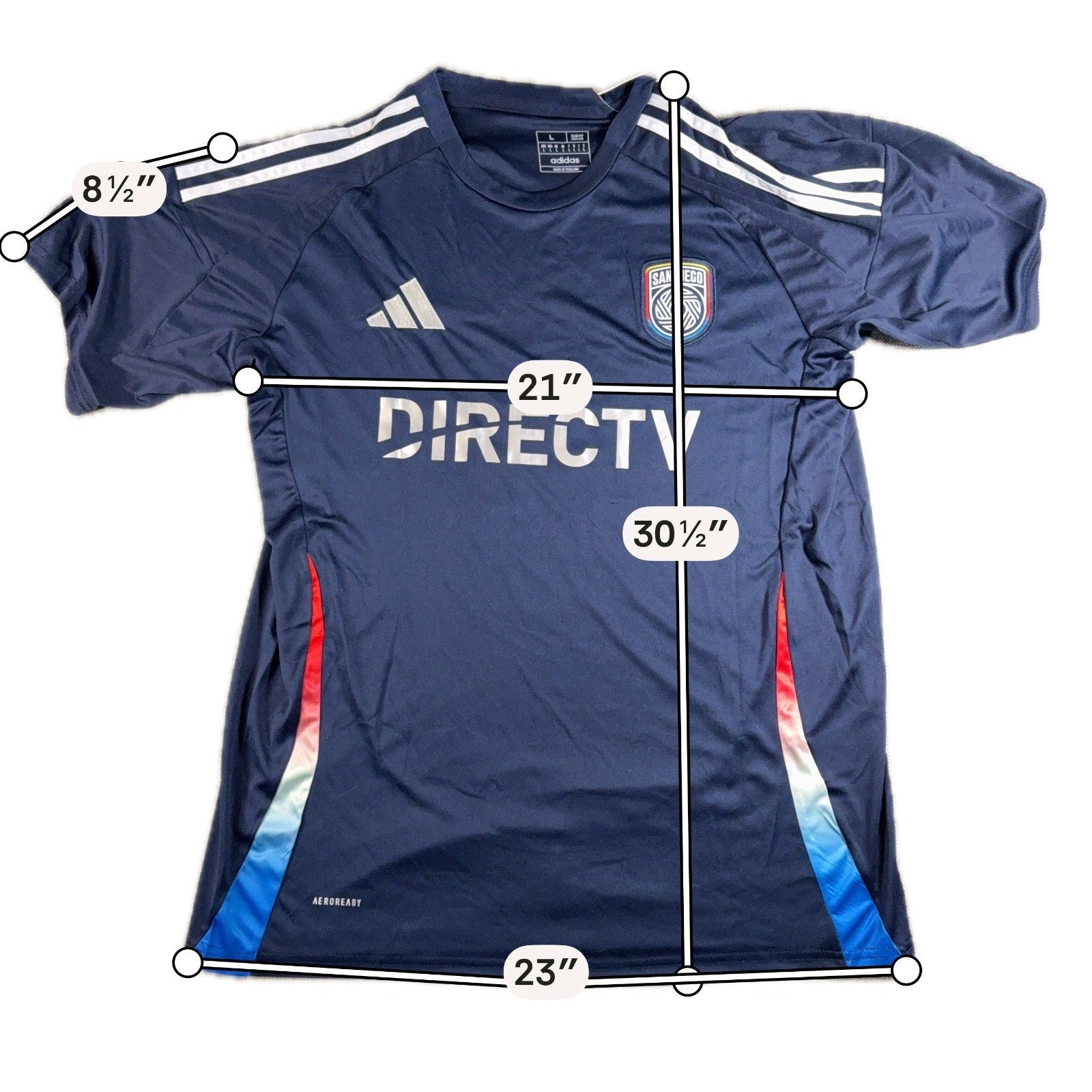 Adidas San Diego FC Chucky Lozano 11 Jersey Men L 2025 MLS Navy NWOT