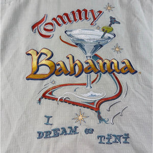 Tommy Bahama XL Silk Shirt Martini Embroidered I Dream of Tini Camp Hawaiian