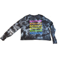 Polaroid Shirt Women XXL Black Tie Dye Cropped Long Sleeve Rainbow Graphic
