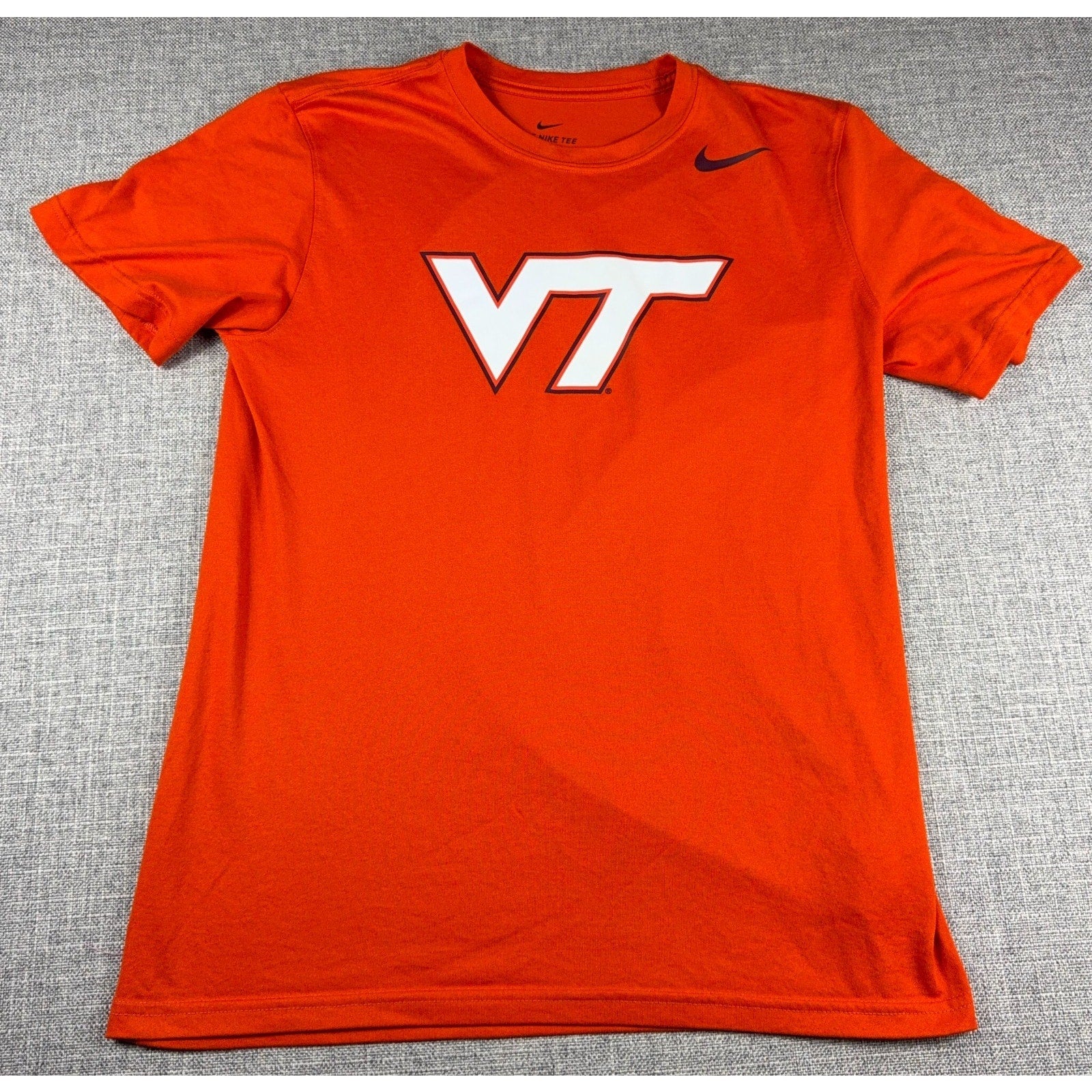 Nike Virginia Tech Hokies T Shirt Men M Orange Dri-FIT College NCAA VT Logo