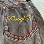Coogi Australia Jeans Mens 42x35 Gray Baggy Y2K Hip Hop Embroidered Denim