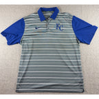 Nike Kansas City Royals Polo Mens XL Dri-FIT Gray Blue Striped MLB Golf