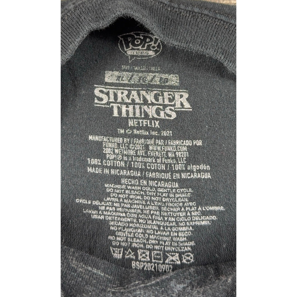 Stranger Things Funko Pop T Shirt Mens Large Black Netflix Eleven Dustin Tee