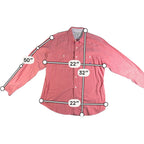 Nautica Sea Voyage Shirt Mens L Coral Red Long Sleeve Button Up Pockets