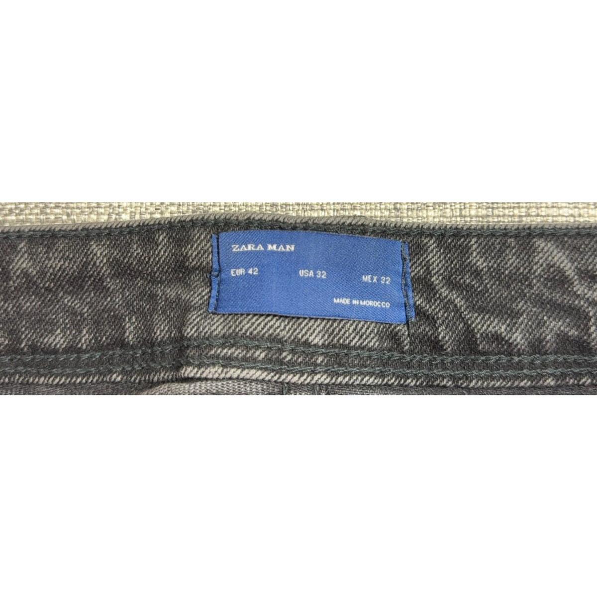 Zara Man Jeans Mens 32 Black Gray Acid Wash Slim Tapered Denim 28 Inseam