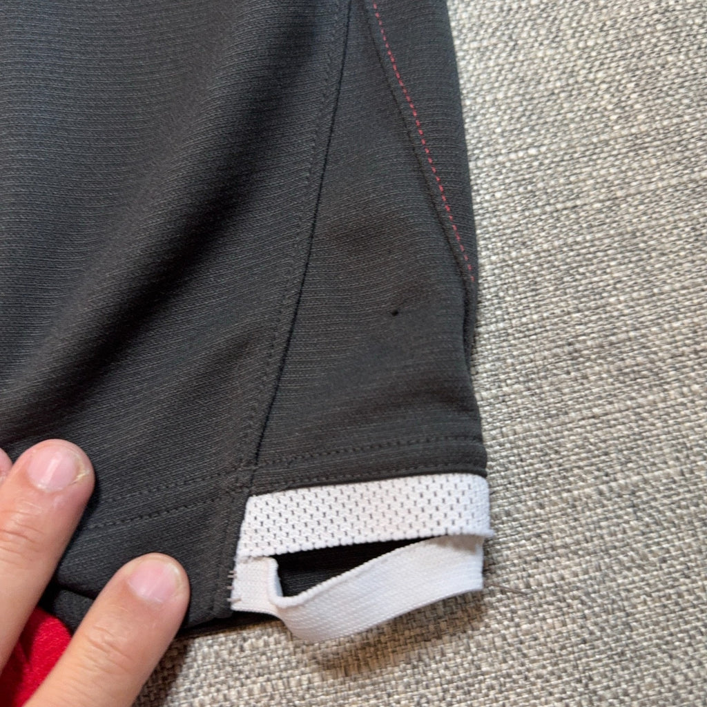 Nike Men M Red Black Colorblock 1/4 Zip Athletic Pullover Thumbholes