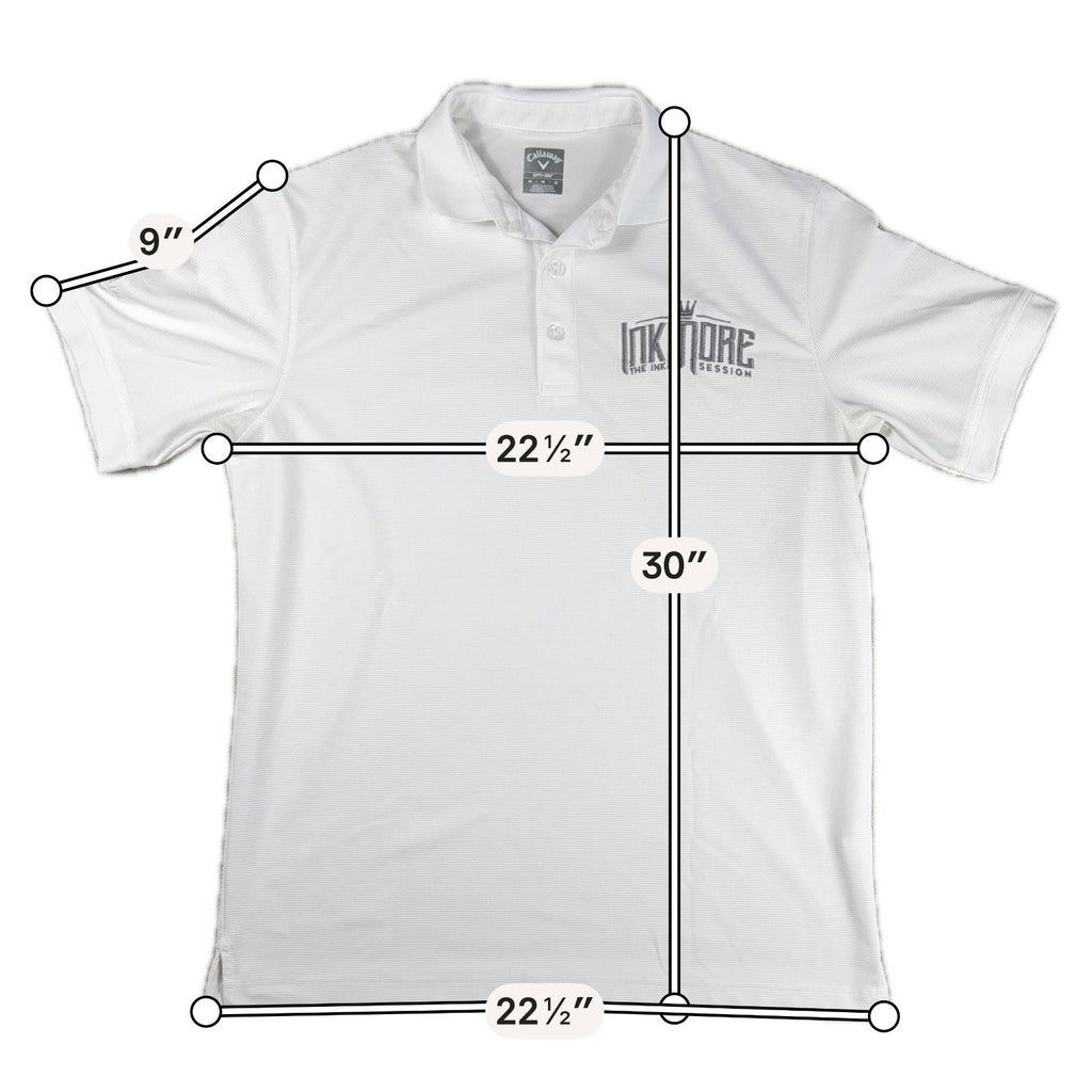 Callaway Opti-Dri Golf Polo Mens M White Ink Tour Embroidered Performance Shirt