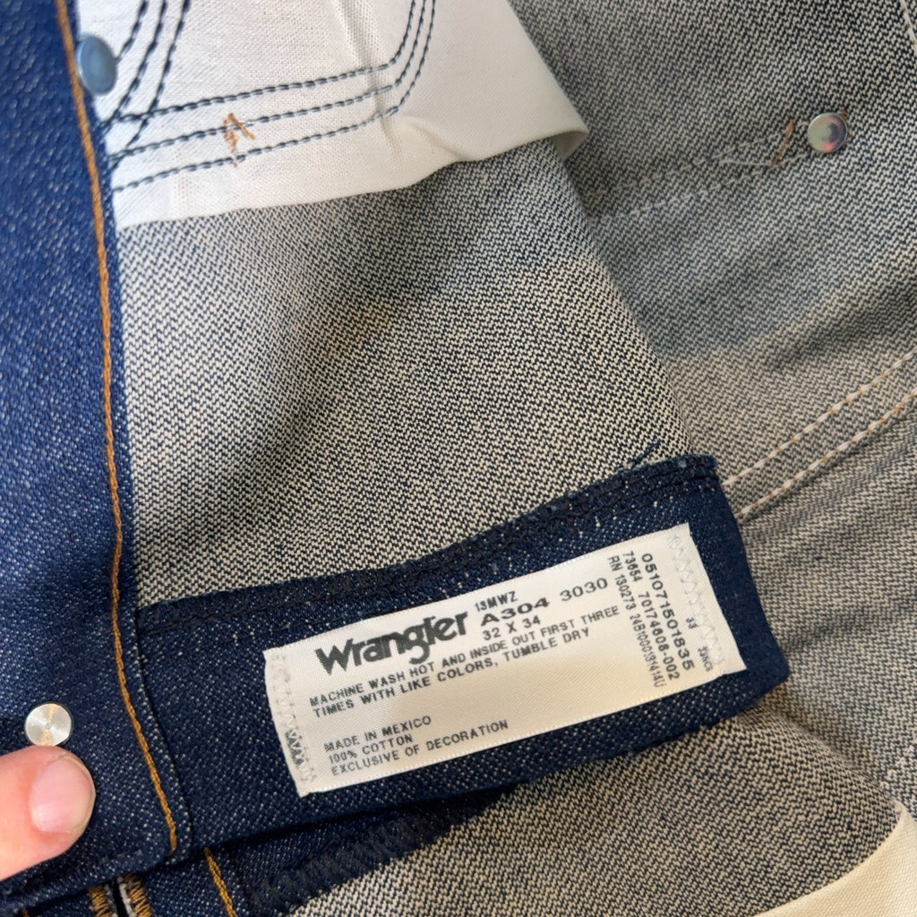 Wrangler 13MWZ Jeans Mens 32x34 Cowboy Cut Original Fit Dark Wash Western Denim