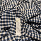 Perry Ellis Shirt Mens Medium Blue White Gingham Check Button Down Cotton Long S