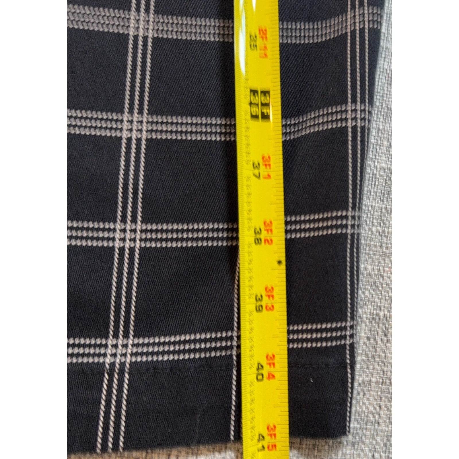 Vans Plaid Chino Pants Mens 31 Black Cream Windowpane Straight Skate Punk 28L