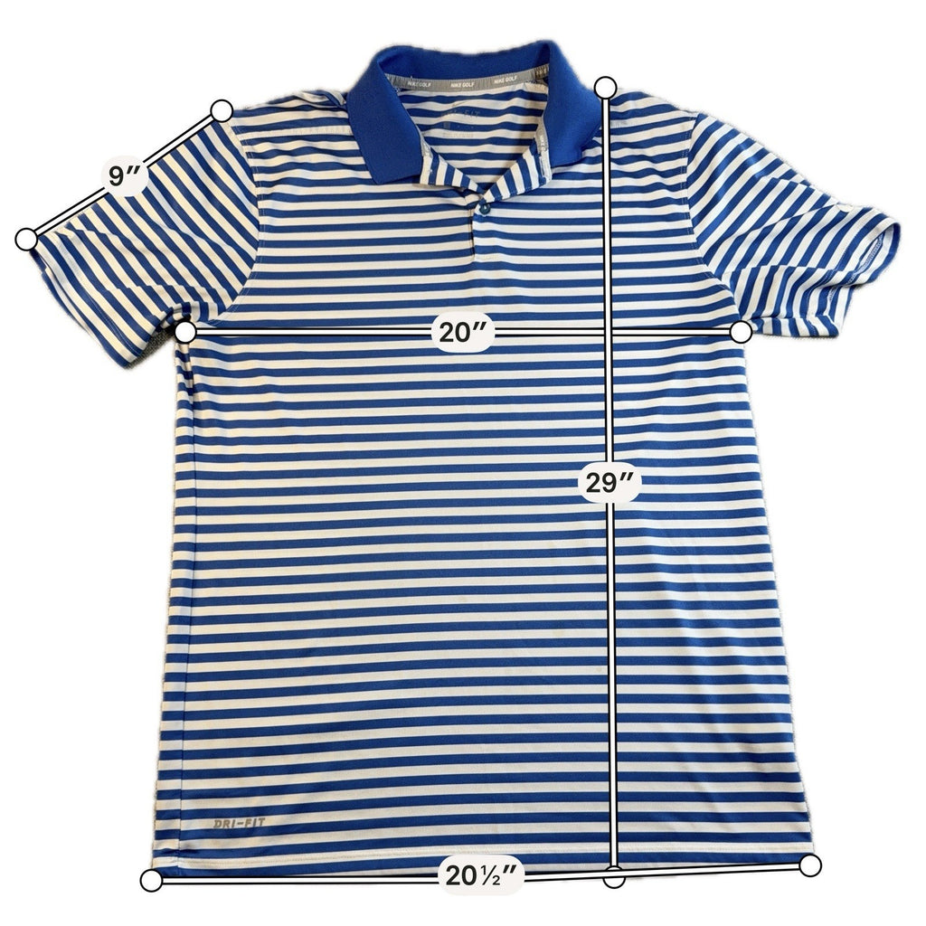 Nike Golf Dri-FIT Victory Stripe Polo 2.0 Men’s M Blue White GM1032