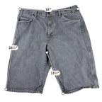 Dickies Carpenter Denim Shorts Mens 36 Gray Black Baggy Loose Fit Utility Skate