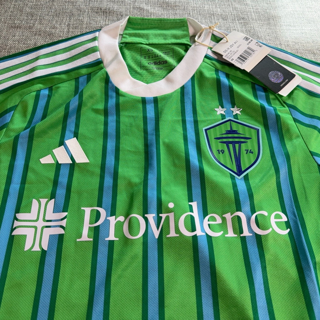 Seattle Sounders Adidas Authentic Jersey Mens XS NWT Green MLS Soccer 24/25