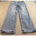 Lovervet By Vervet Jeans Womens 31/13 High Rise Wide Leg Light Wash Raw Hem
