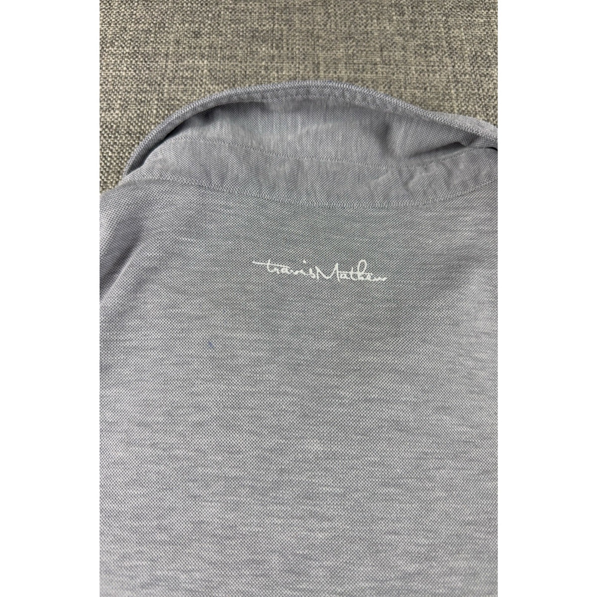 TravisMathew Polo Shirt Mens Medium Gray Golf Performance Short Sleeve