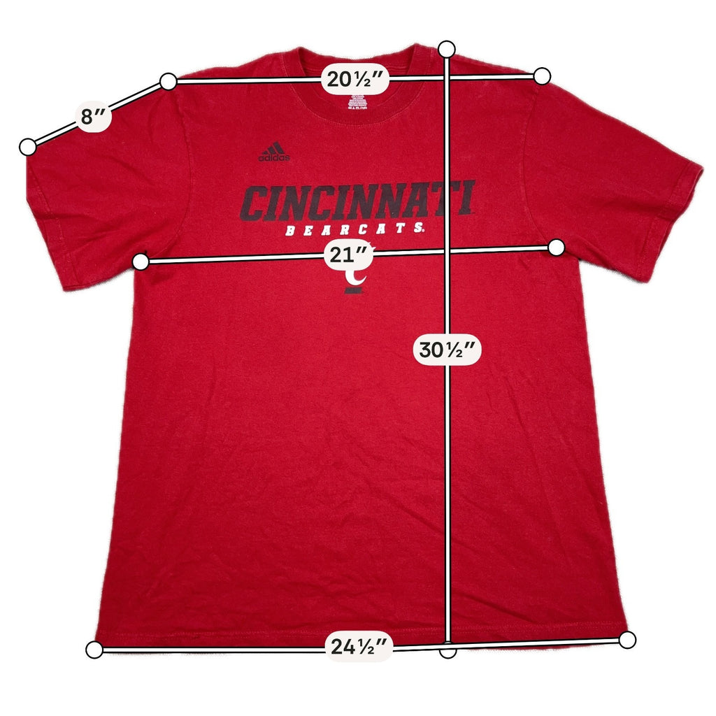 Adidas Cincinnati Bearcats T Shirt Mens XL Red NCAA College Cotton Graphic Tee