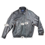 Worn-In Black Lambskin Leather Bomber Jacket Daniel Cremieux XL