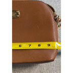 Michael Kors Cindy LG Dome Crossbody Bag Brown Saffiano Leather 35S6GCPC3L