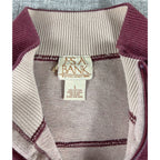 Jos A Bank Mens Large Burgundy Quarter Zip Sweater 100% Cotton Pullover Mock Nec