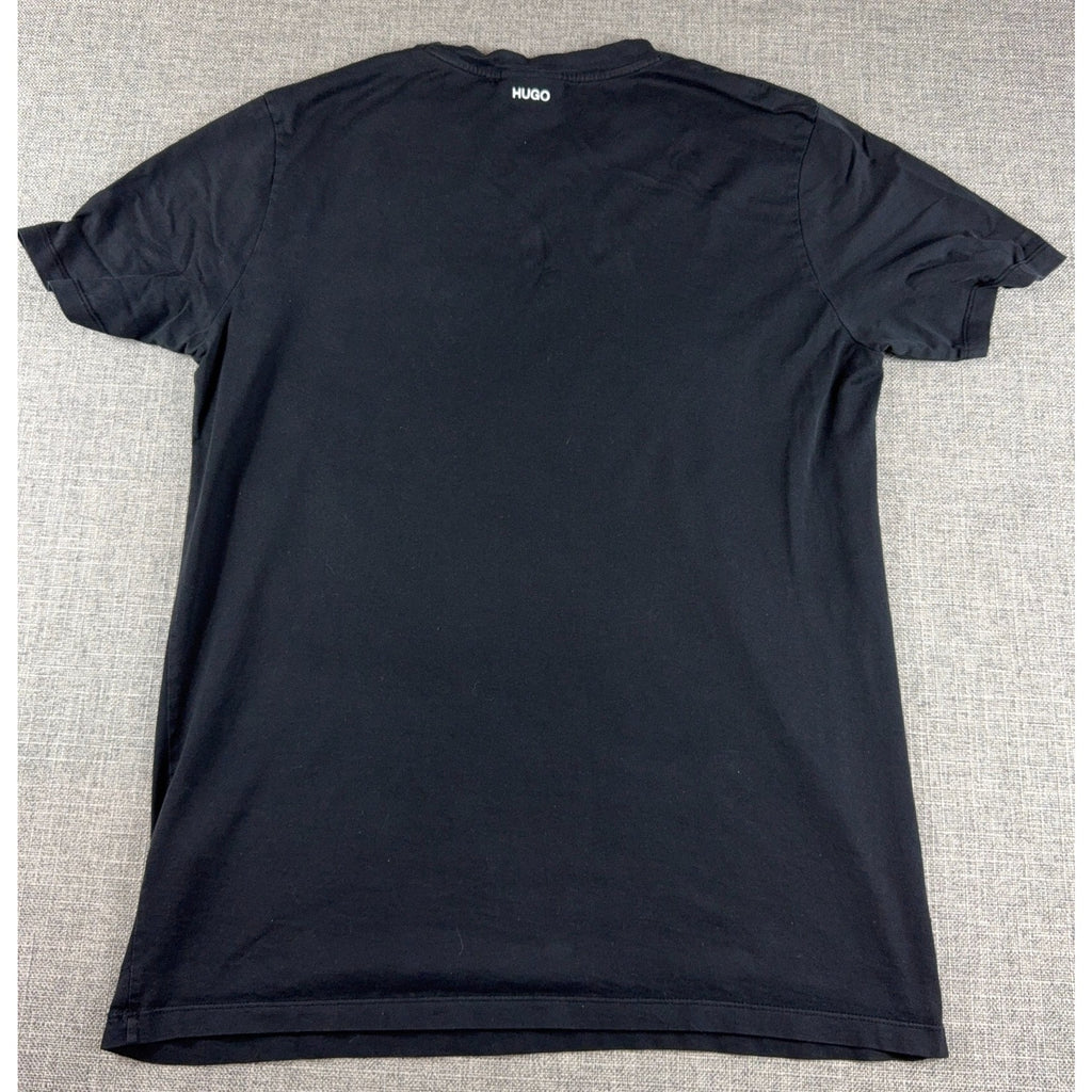 HUGO Hugo Boss Mens Black Graphic T Shirt Skull Circuit Tech Tee Red Label S