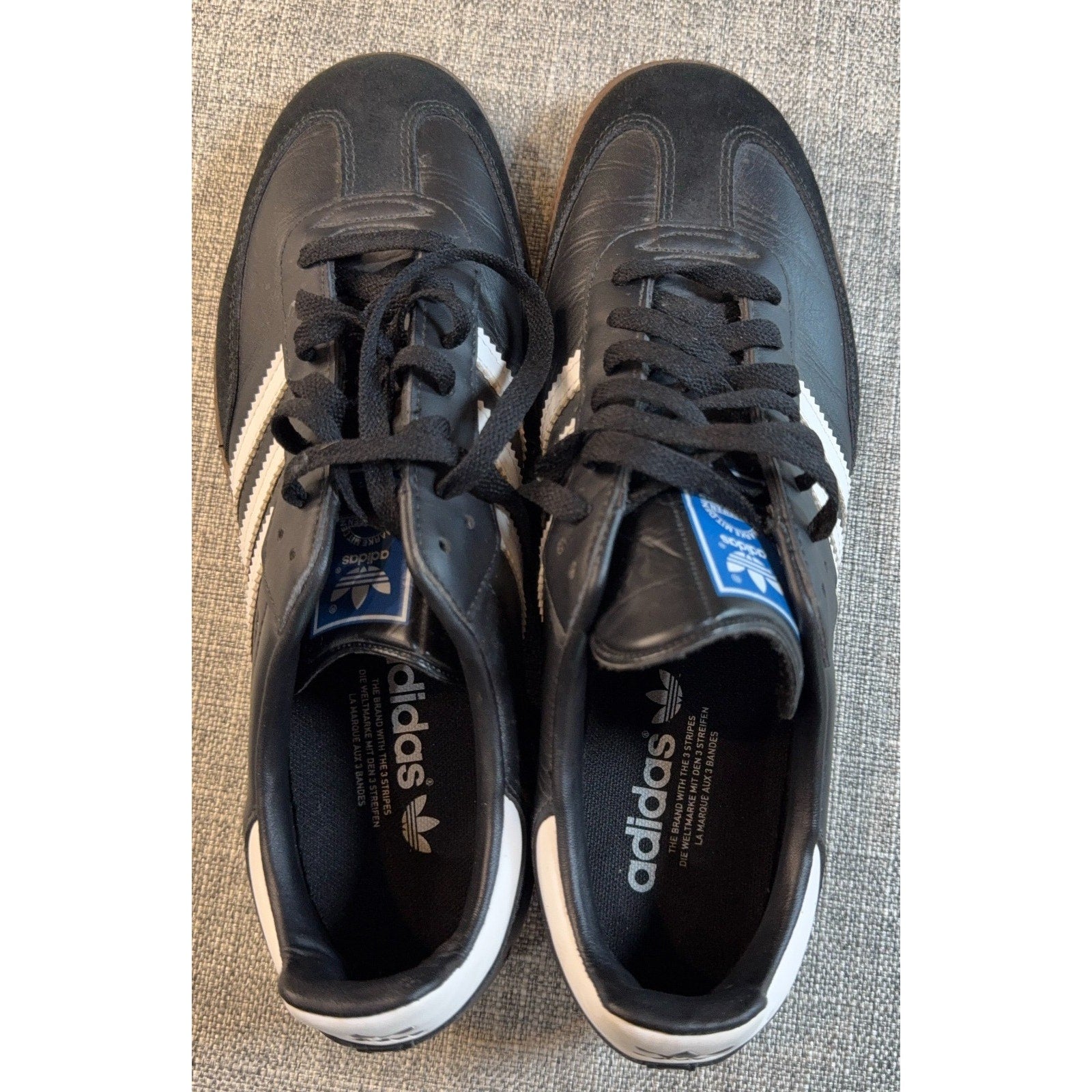 adidas Samba G17100 Mens 9.5 Black White Gum 2010 Leather Sneakers