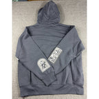 Disney Nightmare Before Christmas Jack Sally Patch Hoodie Womens L Gray NWT